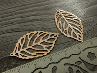 Lehtiriipus, 35x20mm, ruusukulta, 1kpl