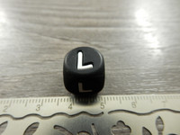 Kirjainhelmi L, 12mm, musta, 1kpl