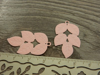 Lehtiriipus, 31x19mm, vaaleanpunainen, 1kpl