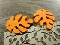 Puuriipus lehti, 30x23mm, oranssi, 1kpl