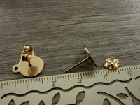 Korvakorutappi lenkillä+lukko, 10x12.5mm, ruusukulta/rst, 1pari