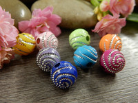 Akryylihelmi kierre, 10mm, mixsetti, 20kpl