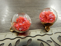 Lasipalloriipus tähdet, 21x16mm, oranssi, 1kpl