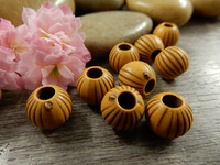 Akryylihelmi raidat, 10mm, ruskea, 20kpl
