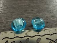 Lasihelmi foilattu, 12mm, turkoosi, 4kpl