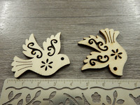 Puuriipus lintu, 33x38mm, ruskea, 1kpl