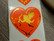 Happy Valentine´s day tarra, 38mm, punainen/kulta, 10kpl