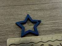 Puuriipus tähti, 24x25mm, sininen, 1kpl