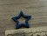 Tähti puuriipus, 24x25mm, sininen, 1kpl