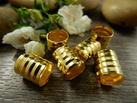 Metallihelmi putki/ hiuskoru, 10x8mm, avattava, kulta, 10kpl