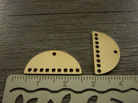 Puoliympyräriipus/ linkki, 11x21mm, vaaleakulta, 1kpl