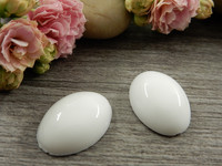 Kapussi jalokivi, 13x18mm, valkoinen, 1kpl