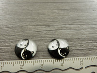 Kapussi kissat, 12mm, musta-valkoinen, 1kpl