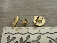 Korvakorutappi rengas+lukko matta, 10x10mm, kulta/rst, 1pari