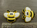 Silikonihelmi ampiainen, 30x37mm, keltainen, 1kpl