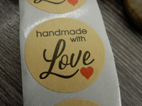 Handmade with love tarra, 25mm, ruskea, 10kpl