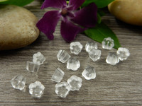 Korvakorun tausta silikoni kukka, 4x4mm, kirkas, 200kpl