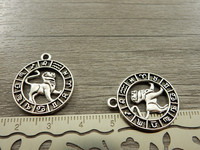 Horoskooppiriipus leijona, 24x21mm, kromi, 1kpl