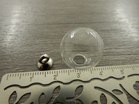 Lasipallo+korkki, 24x19mm, kirkas/hopea, 1kpl