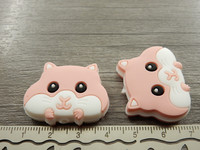 Silikonihelmi hamsteri, 24x31mm, vaaleanpunainen, 1kpl