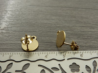 Korvakorutappi lenkillä+lukko, 10x12.5mm, vaaleakulta/rst, 1pari