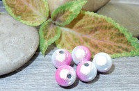 Heijastava helmi, 8mm, hopea-pinkki, 1kpl