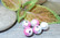 Heijastava helmi, 8mm, hopea-pinkki, 1kpl