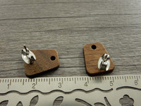 Korvakorutappi puolisuunnikas+lukko, 14x2x0.7mm, rst puu, 1pari