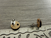 Korvakorutappi ympyrä+lukko, 10x0.7mm, rst puu, 1pari