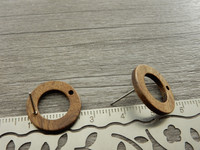 Korvakorutappi ympyrä+lukko, 18x0.7mm, rst puu, 1pari