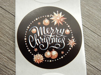Merry christmas tarra, 38mm, moniväri, 10kpl
