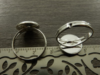 Sormuspohja säädettävä, 12mm kapussille, kirkashopea, 1kpl