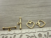 Salpalukko sydän, 12x14mm, kulta, 1kpl