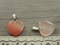 Kristalliriipus kirsikka kvartsi sydän, n.22x20mm, kirsikka, 1kpl