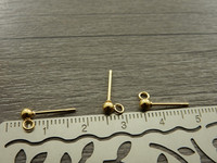 Korvakorutappi lenkillä, 3x15mm, kulta/rst, 1pari