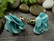 Tasseliriipus kukka 25x30mm, turkoosi, 1kpl