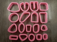 Muotti setti, eri kokoja, pinkki, 18kpl