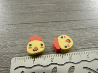 Fimohelmi tipu, n.10x8mm, keltainen, 20kpl