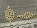 Lehtiriipus, 29x14mm, kulta, 1kpl