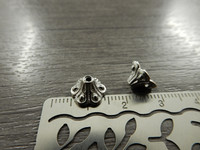 Helmihattu kukka, 9x5mm, kirkashopea, 20kpl