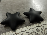Silikonihelmi tähti, 35x38mm, musta, 1kpl