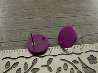 Korvakorutappi ympyrä reiällä, 14x13mm, tummapurppura, 1pari