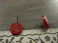 Korvakorutappi ympyrä reiällä, 14x13mm, punainen, 1pari