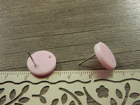 Korvakorutappi ympyrä reiällä, 14x13mm, vaaleanpunainen, 1pari
