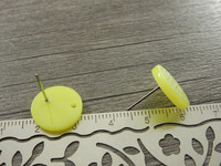 Korvakorutappi ympyrä reiällä, 14x13mm, keltainen, 1pari