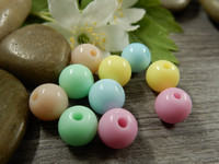 Akryylihelmi pastelli, 8mm, mix setti, 20kpl
