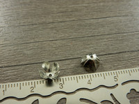 Helmihattu kukka, 8x4mm, kromi, 20kpl