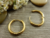Korvakorurengas, 19x2.5mm, kulta/rst, 1pari