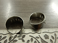 Sormus lenkeillä, 22x13mm, kromi, 1kpl
