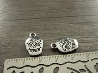 Pääkalloriipus, 18x12mm, kromi, 1kpl